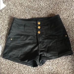 Black high rise shorts